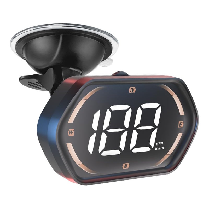 Docbraces Universal GPS Speedometer HUD for Cars - 2025 New Head Up Display with MPH/KMH, Overspeed Alarm, Fatigue Alert, Large LED Font, Plug & Play USB, Auto Brightness - Fits All Vehicles (Yellow) - Image 1